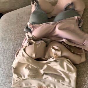 Women's maternity nursing bra Set - Pink, Gray, and Cream xxl